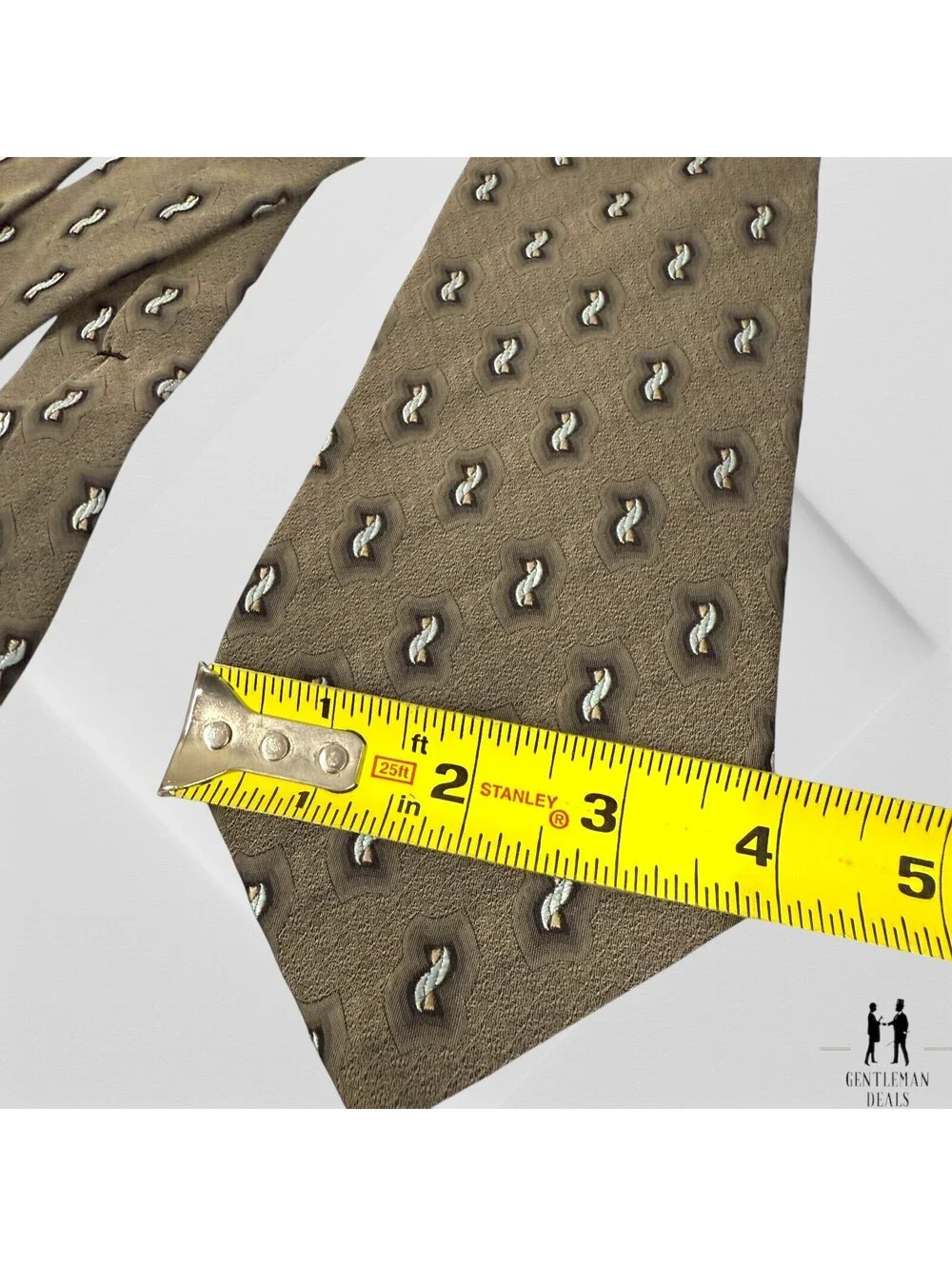 Robert Talbott Studio Mens Tie Silk Striped Necktie Brown Jacquard 57x3.3/4
